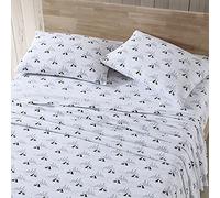 Eddie Bauer - Sábanas King, Juego de Ropa de Cama de Franela de algodón, Cepillado para Mayor suavidad, decoración acogedora del hogar (Amigos del Perro Blanco, King)