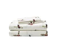 Eddie Bauer - Sábanas Queen, Juego de Ropa de Cama de Franela de algodón, Cepillado para Mayor suavidad, acogedora decoración para el hogar (Retriever Adventures, Queen)