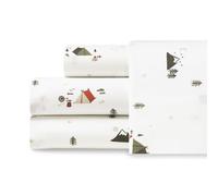 Eddie Bauer - Juego de sábanas tamaño Individual, Juego de Ropa de Cama de percal de algodón, decoración Fresca y Fresca del hogar, artículos Esenciales para el Dormitorio (Cascade Camping Blanco,