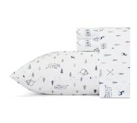 Eddie Bauer Sheet Set Juego de Ropa percal de algodón, Fresco, Elegante decoración del hogar, Campout, Cama Individual