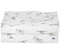 Eddie Bauer Sheet Set Juego de Ropa percal de algodón, Fresco, Elegante decoración del hogar, Planes Blanco/Rojo/Azul, Cama Individual