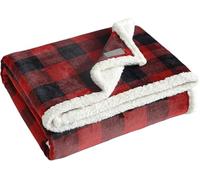 Eddie Bauer Buffalo Plaid Main Ropa de Cama Reversible, decoración del hogar Escoceses para Todas Las Estaciones, Sherpa Algodón, Cuadros Rojos, Colcha