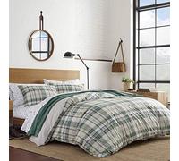 Eddie Bauer | Timbers Collection | 100% algodón Suave y Acogedor Premium Calidad Plaid Comforter con Sham, Juego 2 Piezas, Verde, Individual, Cama Individual