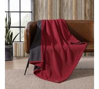 Eddie Bauer Ultra-Plush Collection Throw Blanket-Reversible Sherpa Fleece Cover, Soft & Cozy, Perfect for Bed or Couch, Red/Dark Smoke