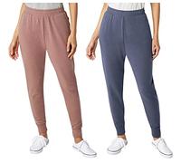 Eddie Bauer Women's 2-Pack Lounge Joggers, Twilight Mauve/Night Shadow, Small