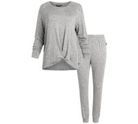 Eddie Bauer Womens 2 Piece Jogger Pajama Set, Ladies Sleepwear - Grey, Large