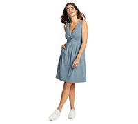Eddie Bauer Women's Aster Crossover Dress - Solid, Chambray Blue, Large