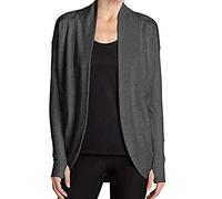 Eddie Bauer Women's Camp Fleece Wrap Cardigan, Heather Gray, Small