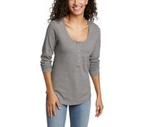 Eddie Bauer Women's Thermal Snap Henley, HTR Gray Small