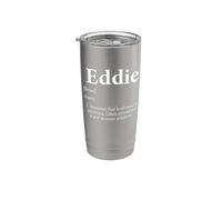 Eddie God Definition Funny Boy Name Regalo de cumpleaños para Eddies Vaso térmico de acero inoxidable de doble pared