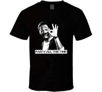 Eddie Murphy Party All The Time 80S Beverly Hills Cop Parody Men's Cotton T-Shirt Black Shirt Top tee L