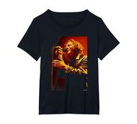 Eddie Vedder Pearl Jam Cantante de Andy Willsher Camiseta, Mujer Tallas Grandes, Negro, 1XL Grande