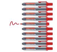 edding retract 12 marcador para pizarras blancas - rojo - 10 rotuladores - punta redonda 1,5-3 mm - sin tapa - para una sola mano - pizarras blancas/magnéticas, flipcharts, tablones de notas