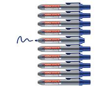 Edding 12-003 - Caja con 10 Marcadores para Pizarra Blanca Retract - Punta Redonda - 1,5-3 mm - Azul