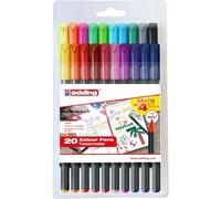 Edding - 1200-20S - Pack con 20 Rotuladores 1200 - Punta Fina 1mm - 16 Colores Surtidos + 4 Colores Neón