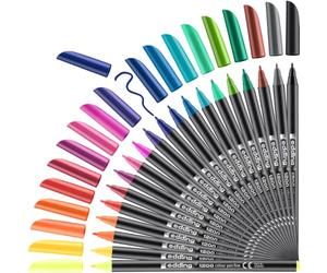 Edding - 1200-20S - Pack con 20 Rotuladores 1200 - Punta Fina 1mm - 16 Colores Surtidos + 4 Colores Neón