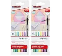 Edding 1200-6-S - Pack 6 Rotuladores Surtidos 1200 - Punta Redonda 1 mm - Colores Pastel (Paquete de 2)