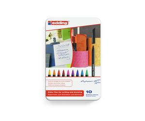 Edding 1200 colourpen rotulador fino negro, azul, marrón, verde, nara