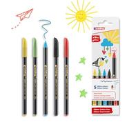 edding 1200 - Pack 5 Rotuladores con Purpurina - Multicolor - Punta redonda de 3 mm,