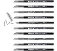 edding 1200 rotulador de color de trazo fino - gris plata - 10 rotuladores - punta redonda de 1 mm - marcador dibujar y escribir