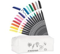 edding 1200 rotulador de color de trazo fino - multicolor - 12 bolígrafos + 2 de regalo - punta redonda 1 mm - rotulador para dibujar y escribir - set de vuelta al cole