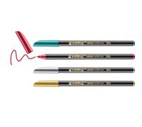 edding 1200 rotulador de color metálico 4 colores - x1 - punta redondeada 1-3 mm - para escribir, dibujar y esbozar - libros de visitas, fabricación de tarjetas, artesanías de bricolaje y scrapbooking