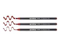 edding Pluma de caligrafía 1255 – Paquete de 3 – Rojo carmesí