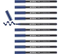 edding 1255 rotulador caligráfico - azul acero - 10 rotuladores - punta 5 mm - rotulador de fibra para papel, madera, terracota - principiantes, letras a mano, bullet journals, libros de caligrafía
