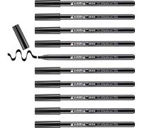 edding 1255 rotulador caligráfico - negro - 10 rotuladores - punta 3,5 mm - rotulador de fibra para papel, madera, terracota - principiantes, letras a mano, bullet journals, libros de caligrafía