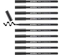 edding 1255 rotulador caligráfico - negro - 10 rotuladores - punta 5 mm - rotulador de fibra para papel, madera, terracota - principiantes, letras a mano, bullet journals, libros de caligrafía