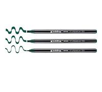 edding 1255 rotulador caligráfico - verde botella - 3 rotuladores - punta 2 - 5 mm -rotulador de fibra para papel,madera,terracota -principiantes,letras a mano,bullet journals,libros de caligrafía