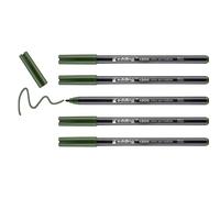 edding 1300 rotulador de color de trazo medio - verde oliva- x5 - punta redondeada 2 mm - rotulador para dibujar y escribir - rotulador para el colegio, mandalas, Bullet Journals
