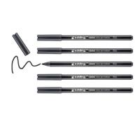 edding 1300 rotulador de color de trazo medio - gris oscuro- x5 - punta redondeada 2 mm - rotulador para dibujar y escribir - rotulador para el colegio, mandalas, Bullet Journals