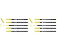 Edding 1300-022 - Caja con 5 rotuladores de punta redonda, trazo 2 mm, color amarillo limón (Paquete de 2)