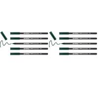 Edding 1300-025 - Caja con 5 rotuladores de punta redonda, trazo 2 mm, color verde botella (Paquete de 2)