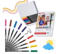 edding 1300 colour pen medium - multi-coloured - 10 pens - round nib 2 mm - felt