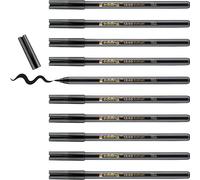 edding 1340 rotulador con punta de pincel flexible - negro - 10 rotuladores para pintar, escribir y dibujar - diarios de viñetas, manuscritos, mandalas, caligrafía