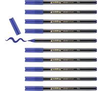 Edding 1340-03 - Caja de 10 Rotuladores 1340 - Punta de Pincel Flexible - Azul