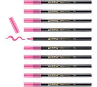 edding 1340 rotulador con punta de pincel flexible - rosa - 10 rotuladores para pintar, escribir y dibujar - diarios de viñetas, manuscritos, mandalas, caligrafía