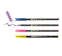edding 1340 glitter pens - multicoloured - 4 brush pens with intensive glitter e