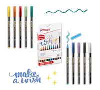 edding Rotuladores 1340 – Pack 10 – Punta de pincel, purpurina multicolor, efecto brillante intenso