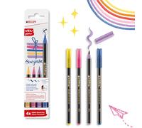 Edding 1340 - Pack de 4 Rotuladores con Purpurina - Multicolor - Punta de Pincel de 1 - 6 mm