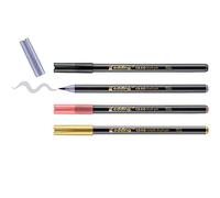 edding 1340 set de rotuladores - 4 rotuladores - oro metálico, negro, gris, albaricoque - punta de pincel flexible 1-6 mm-rotuladores para escribir y dibujar - alta opacidad incluso en papel oscuro