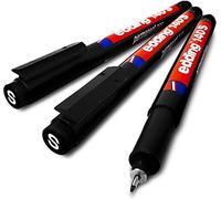 edding 140S - Rotulador permanente (punta fina de 0,3 mm, 3 unidades), color negro