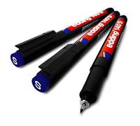 Edding 140S Stylo permanente - Pointe Superfine 0,3 mm - Lot de 3 Bleu