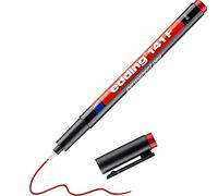 edding 141 F rotulador permanente - rojo - 1 rotulador - punta redonda de 0,6 mm - bolígrafo para escribir sobre cristal, plástico, láminas y superficies lisas - permanente, secado rápido, no mancha