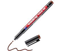 edding 142 M rotulador permanente - marrón - 1 rotulador - punta redonda de 1 mm - bolígrafo para escribir sobre cristal, plástico, láminas y superficies lisas - permanente, secado rápido, no mancha