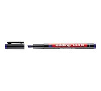 edding 143 B rotulador permanente - azul - 1 rotulador - punta biselada de 1-3 mm - bolígrafo para escribir sobre cristal, plástico, láminas y superficies lisas - permanente, secado rápido, no mancha