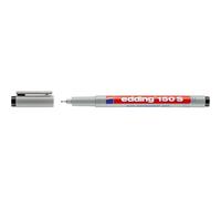edding 150 S bolígrafo no permanente-negro-1 bolígrafo -pluma redonda de 0,3 mm -bolígrafo para escribir sobre vidrio,plástico,láminas y superficies lisas-de secado rápido, se puede corregir con agua