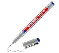 edding 151 F rotulador no permanente - azul - 1 rotulador-plumilla redonda de 0,6 mm-rotulador para escribir sobre vidrio, láminas y superficies lisas - de secado rápido, se puede corregir con agua
